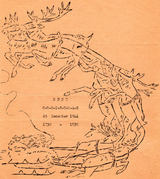 Christmas Day, 1944, Menu